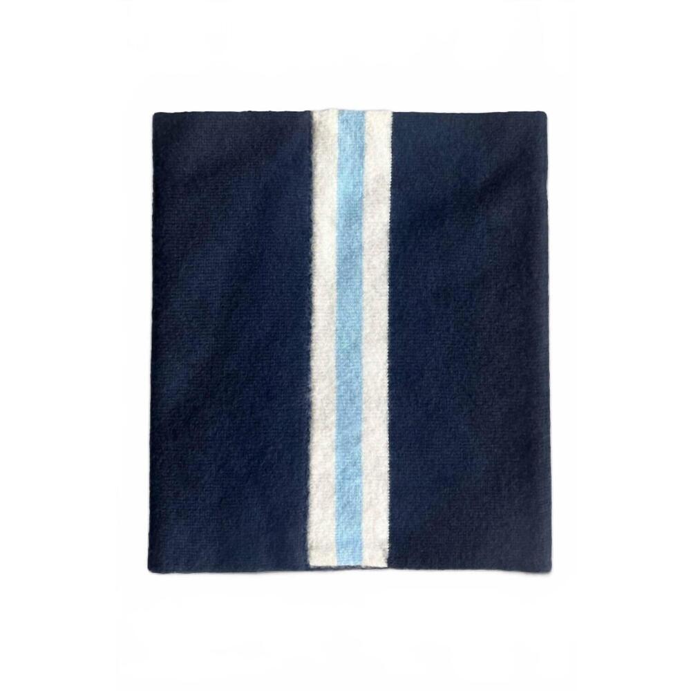 NEW POWDER PUFF COLLECTION women's cashmere gaitor neck warmer in navy and cream